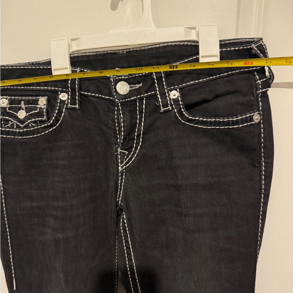 True Religion Black Skinny Jeans with Contrast Stitching